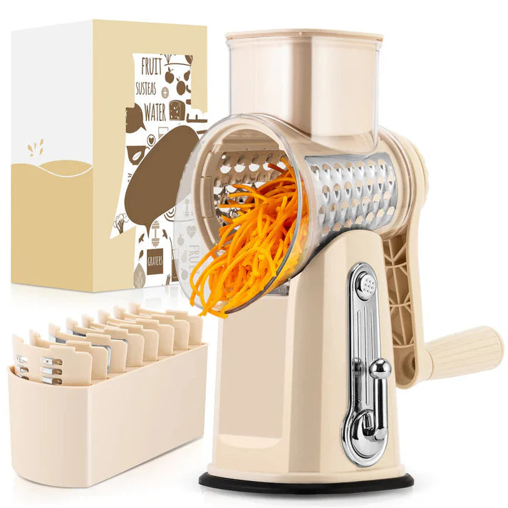 The 5 in 1 Rotary Cheese Grater Vegetable Slicer