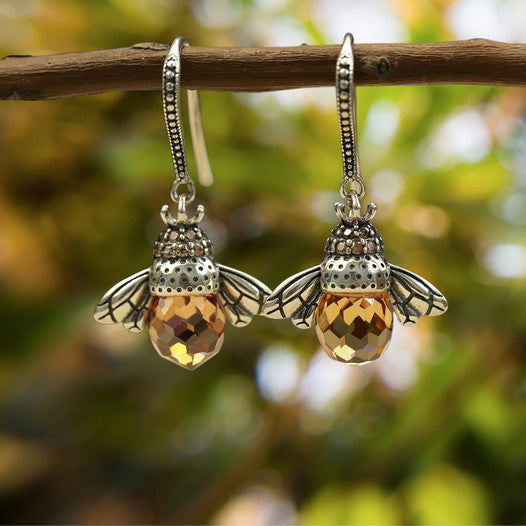 The Dancing Bee Silver Earrings