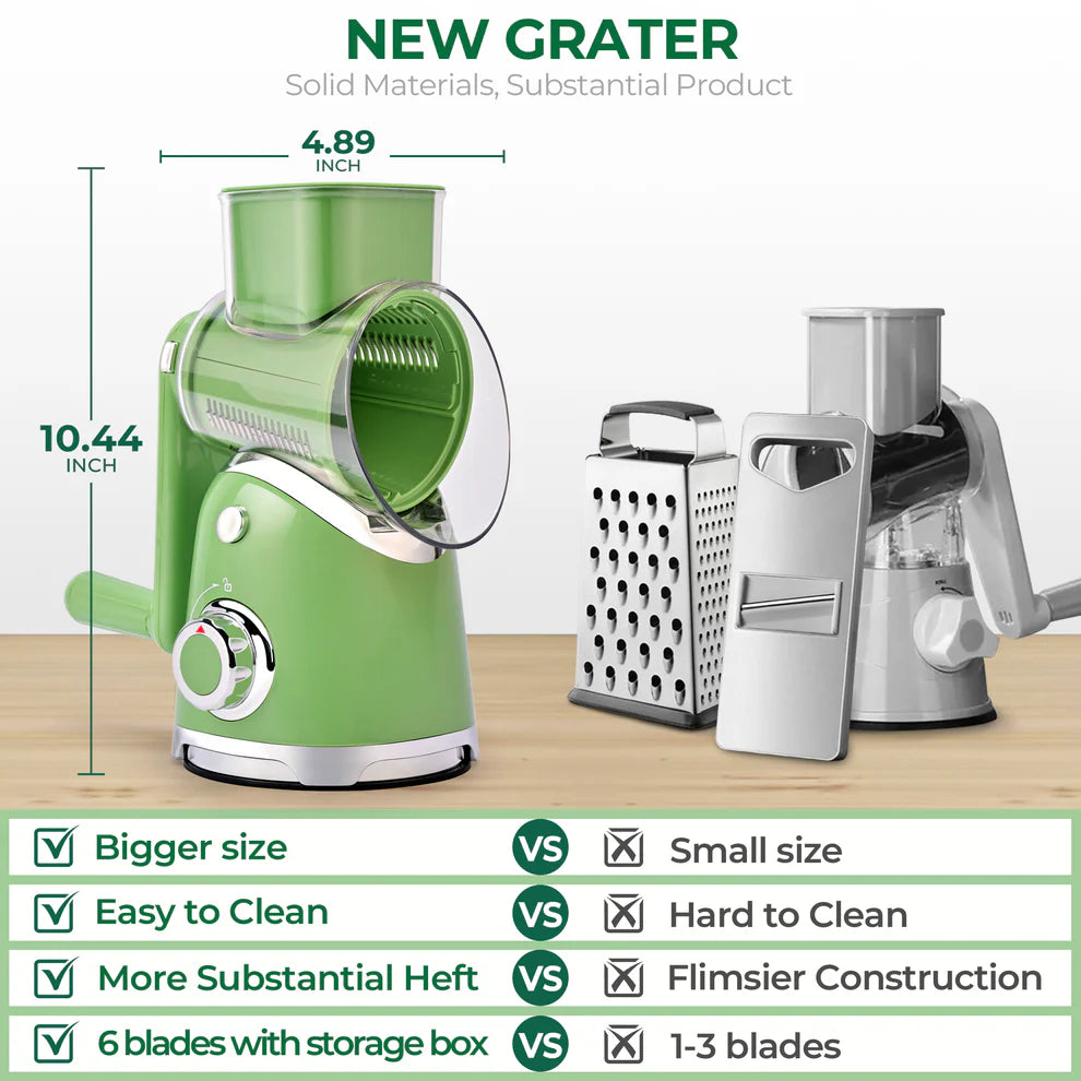 6-in-1 Rotary Cheese & Vegetable Grater