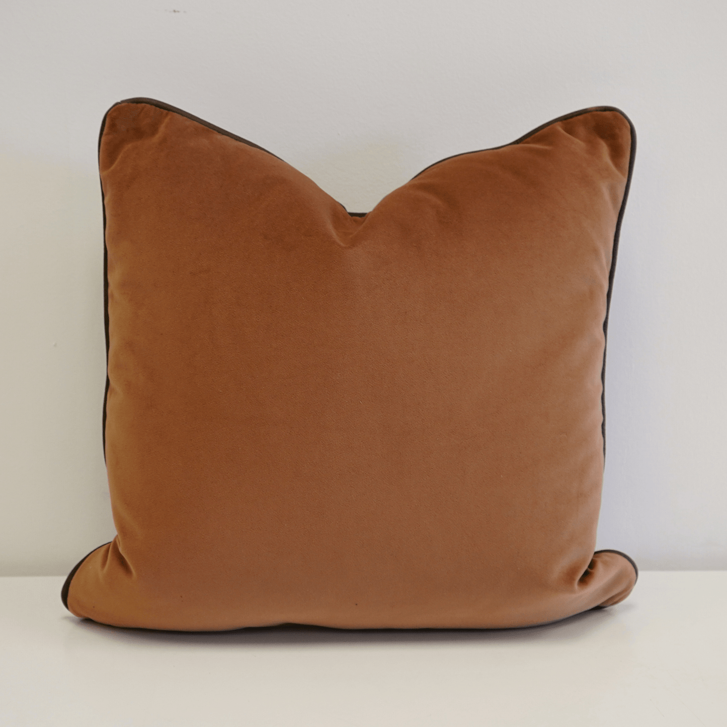 Mocha Leather/Velvet Toss Cushion