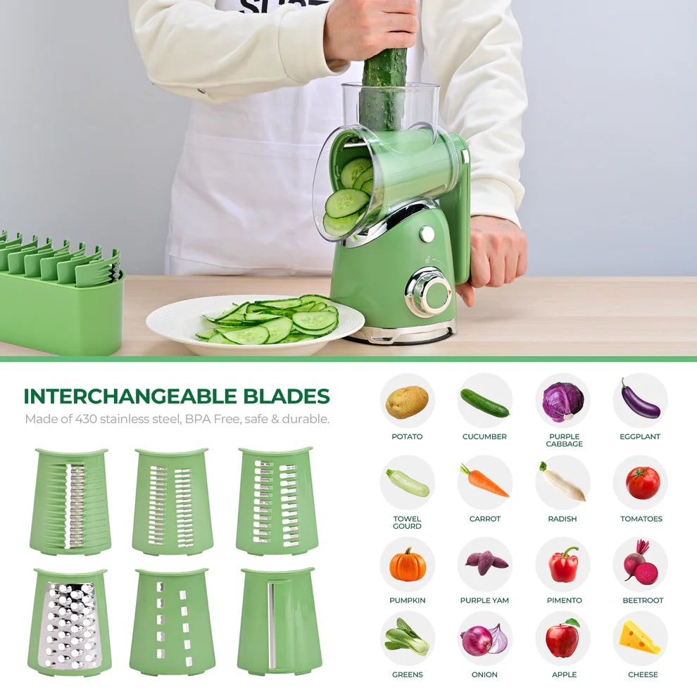 6-in-1 Rotary Cheese & Vegetable Grater