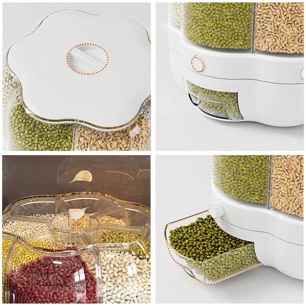 Kitchen Dry Food Sealed Storage Container Grain Box Cereal Dispenser Rice Tank UK - FREE SHIPPING