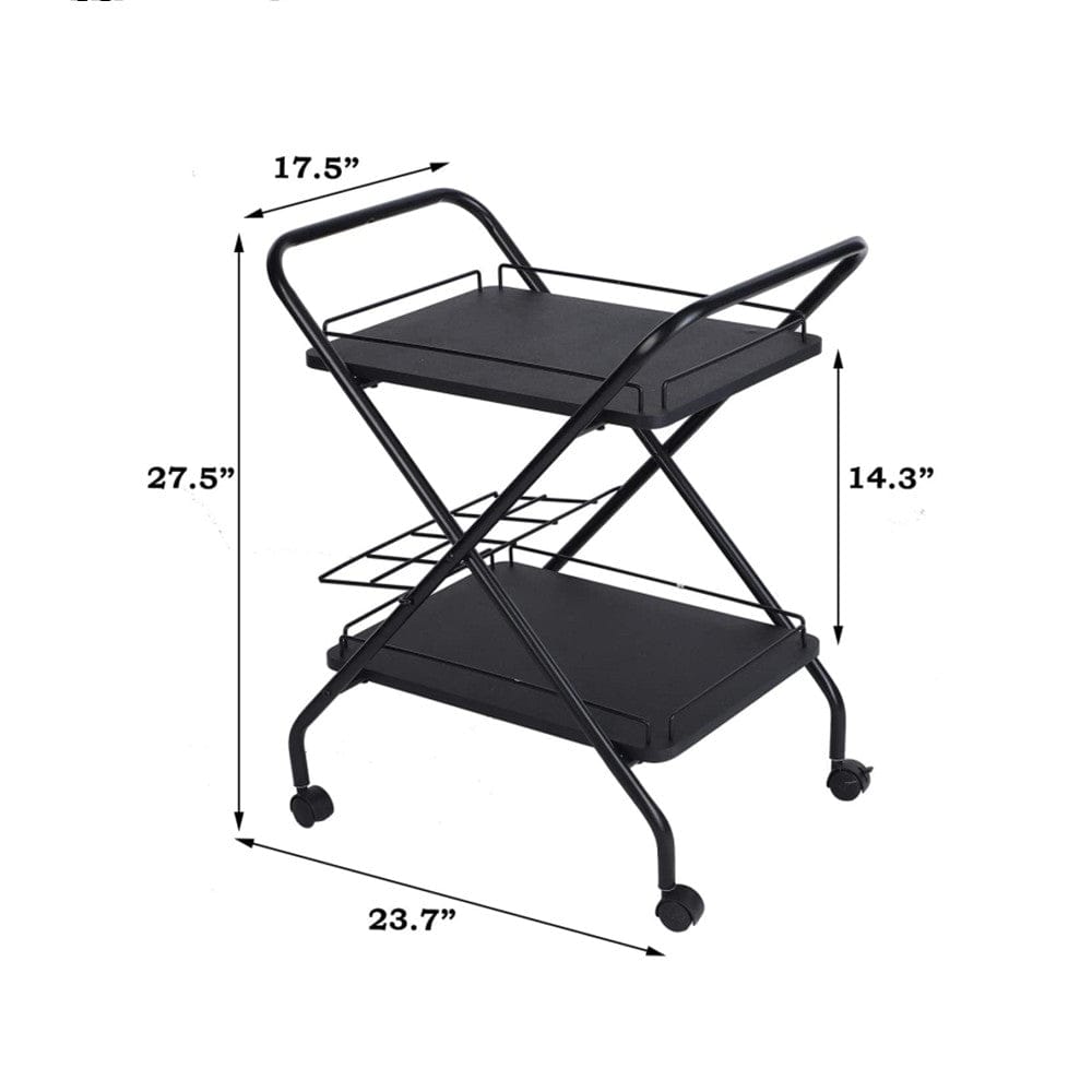 Metal Bar Service Car With Wine Rack- FREE SHIPPING
