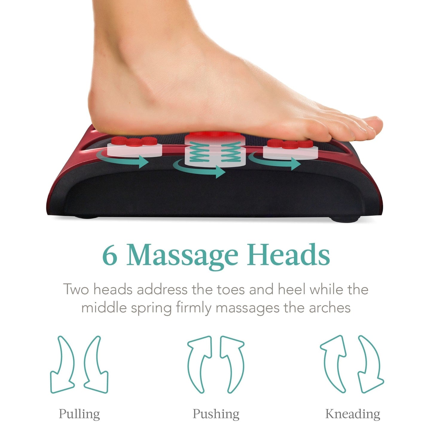 Shiatsu Foot Massager Platform w/ 6 Rollers, Heat Function