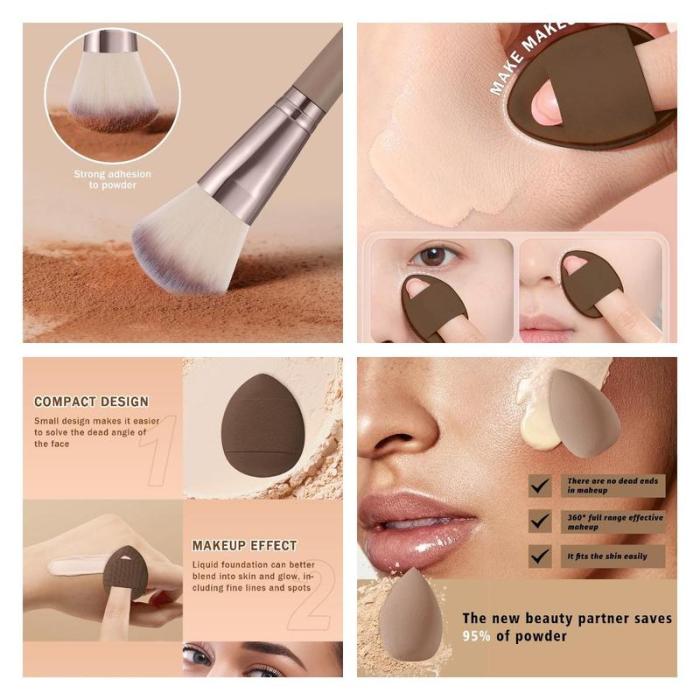 54pc Makeup Brush & Sponge Kit