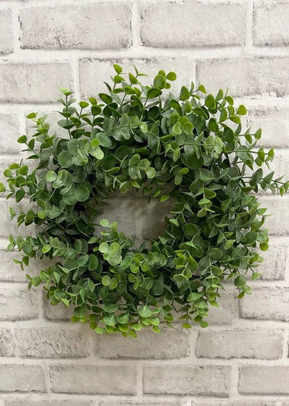 Eucalyptus-Inspired 14" Faux Greenery Door Wreath - LndmarkClub USA