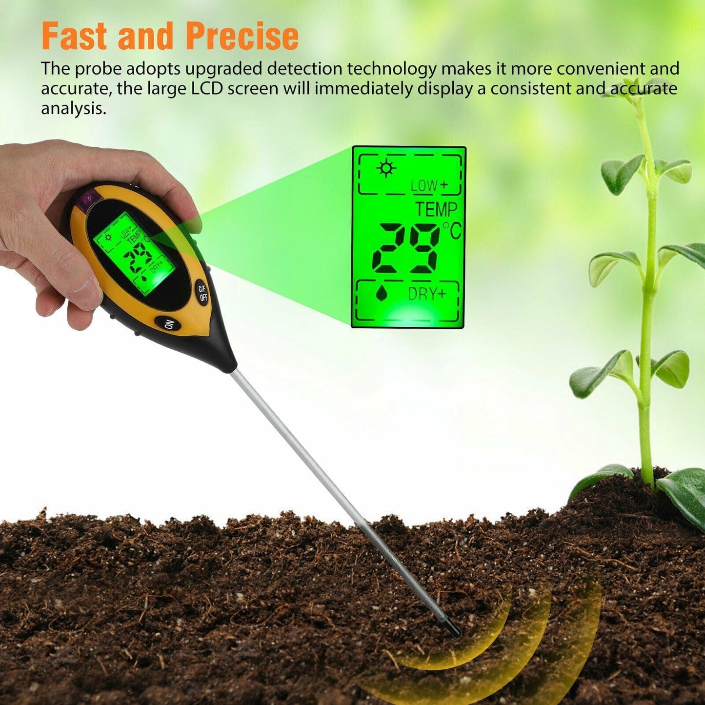 Soil PH And Moisture Light Intensity Test Meter - FREE SHIPPING