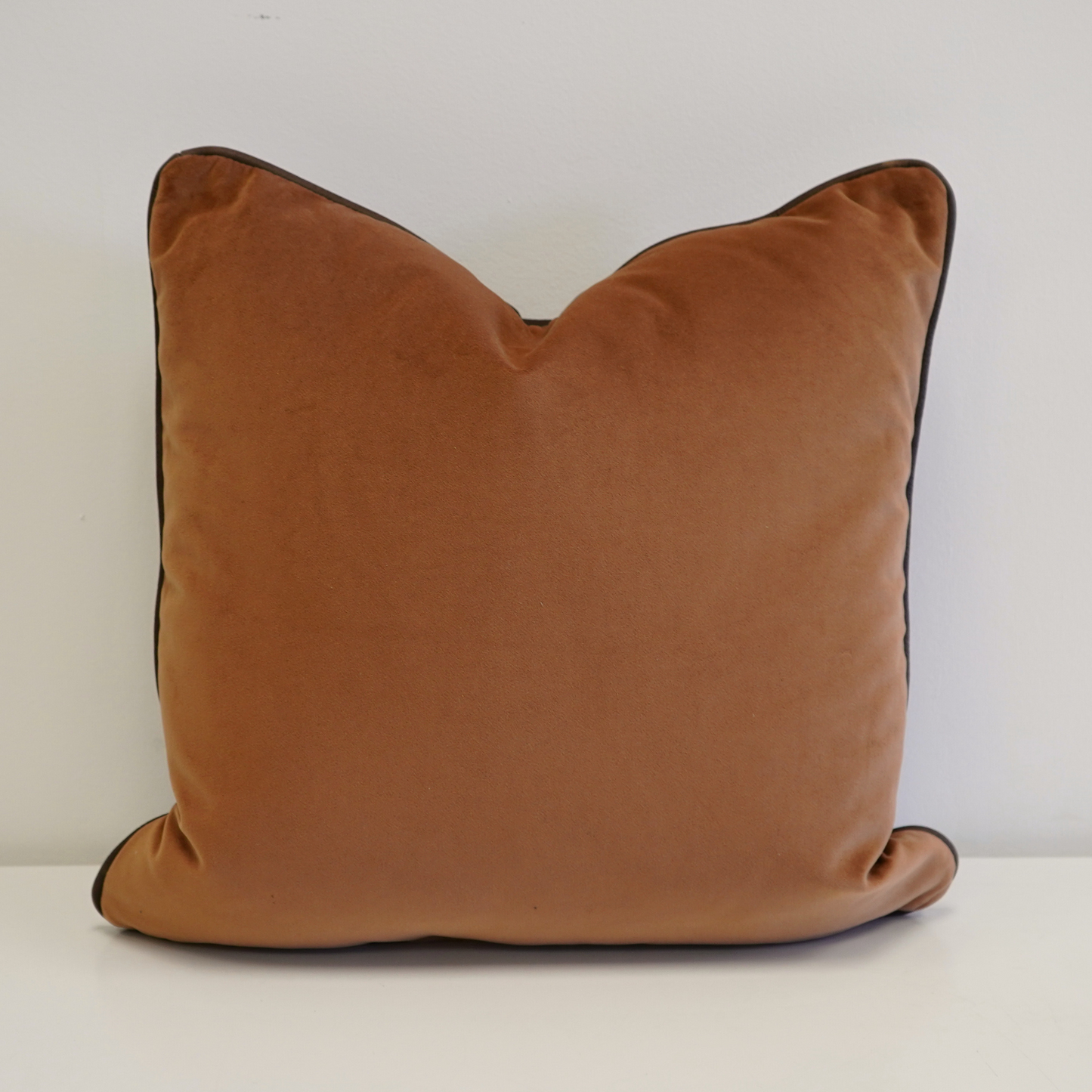 Mocha Leather/Velvet Toss Cushion