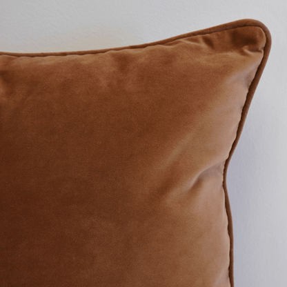 Velvet Cognac Toss Cushion