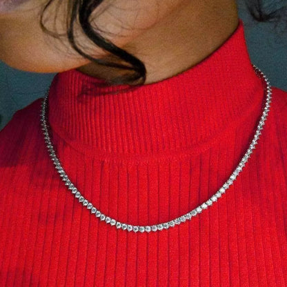 Silver Three-Prong Tennis Necklace - Sample Sale - LndmarkClub USA