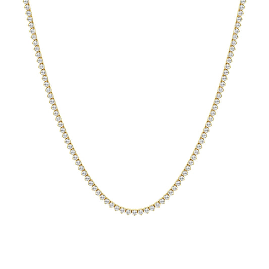 Elegant Three-Prong Tennis Necklace - Gold - LndmarkClub USA