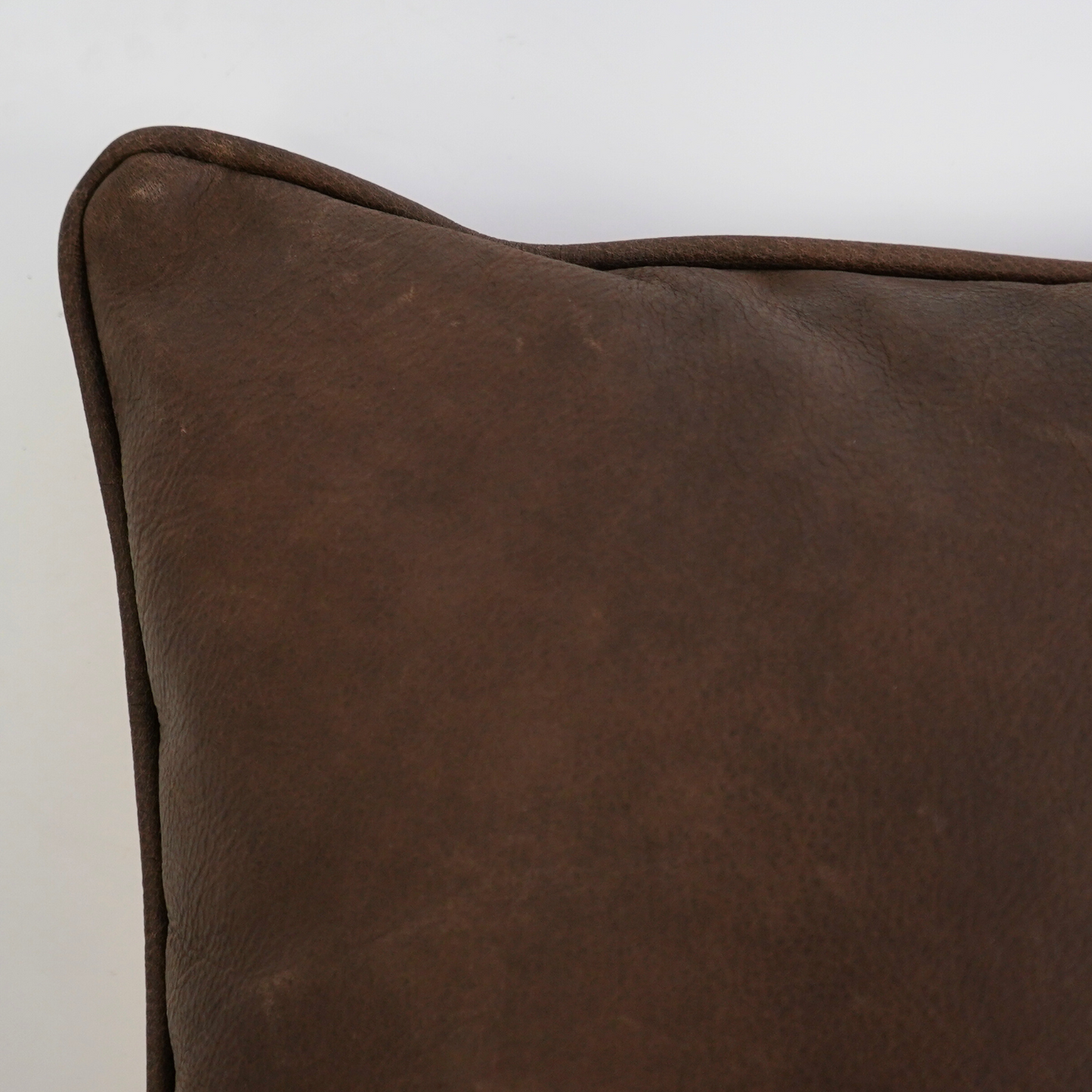 Mocha Leather/Velvet Toss Cushion