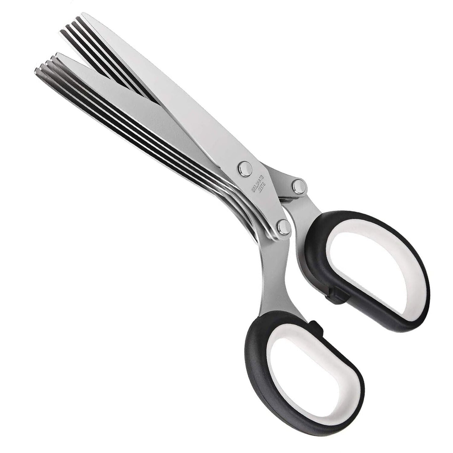 Herb Scissors With Multi Blades Stainless Steel Fast Cutting Shear Kitchen Tool