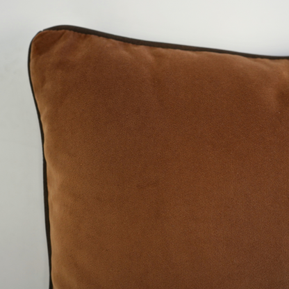 Mocha Leather/Velvet Toss Cushion