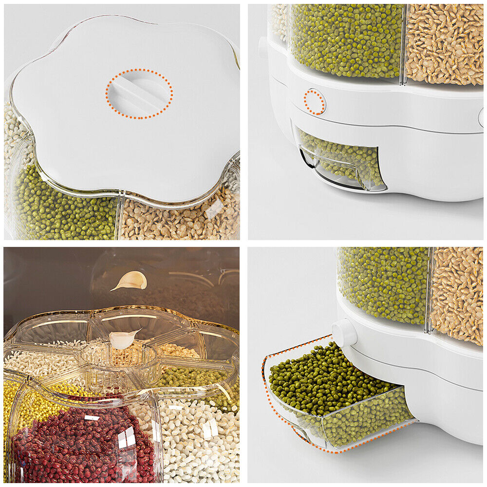 Kitchen Dry Food Sealed Storage Container Grain Box Cereal Dispenser Rice Tank UK   - FREE SHIPPING