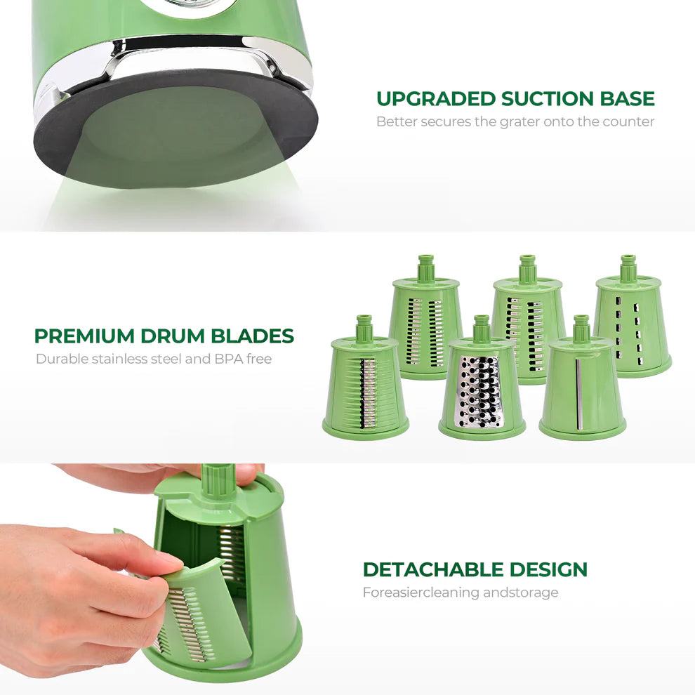 6-in-1 Rotary Cheese & Vegetable Grater