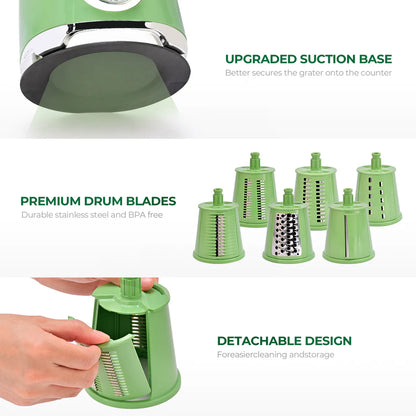 6-in-1 Rotary Cheese & Vegetable Grater