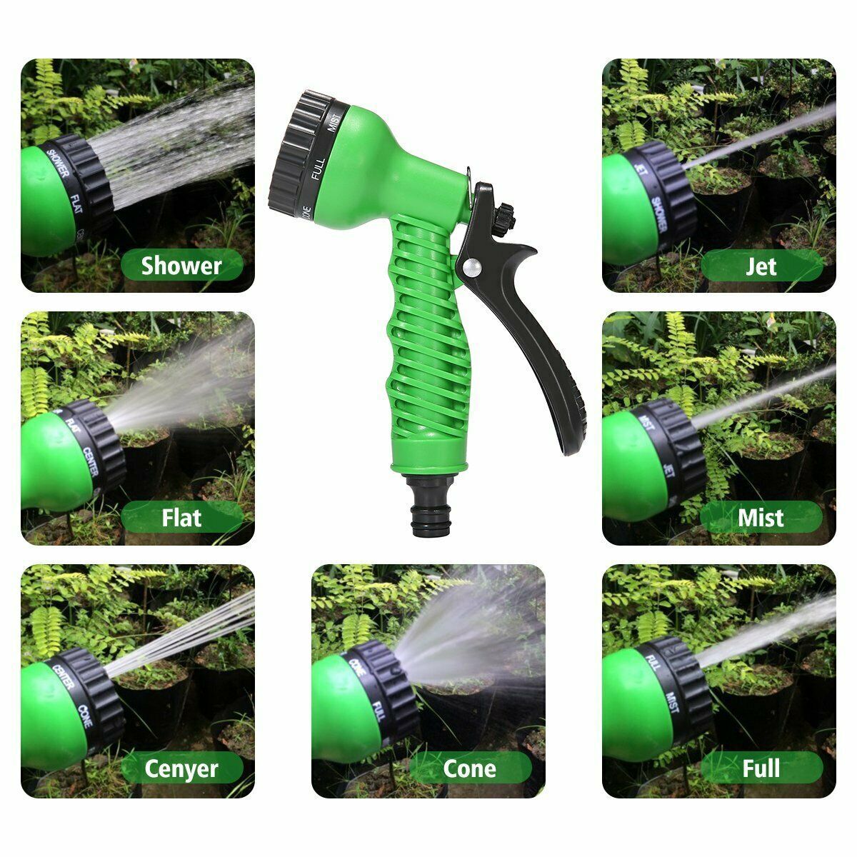 Expandable 100FT Garden Hose with 7-Function Spray Nozzle - Free Shipping