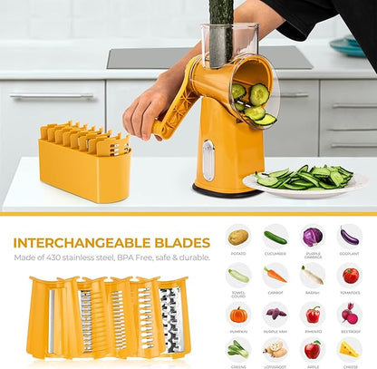 5 in 1 Rotary Cheese Grater Vegetable Slicer