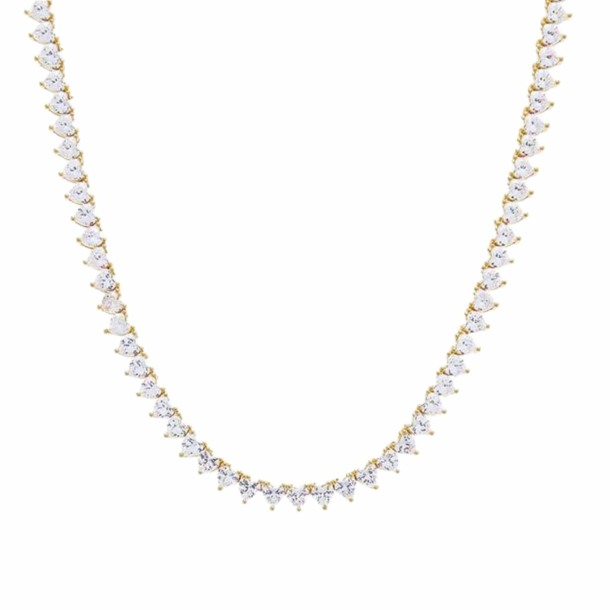 Elegance Unleashed: Gold Plated Necklace Adorned with Sparkling CZ Stones - LndmarkClub USA