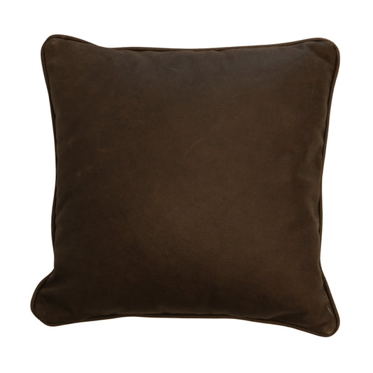 Mocha Leather/Velvet Toss Cushion