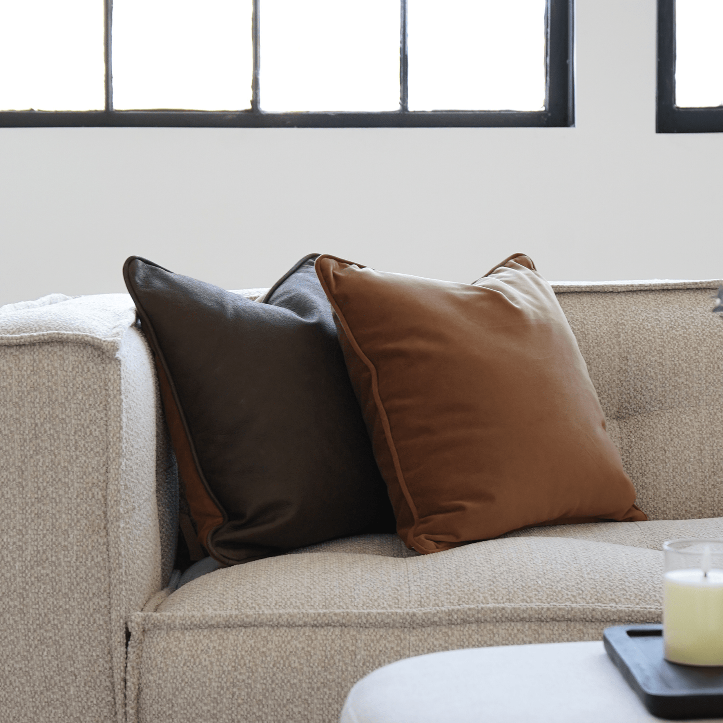 Velvet Cognac Toss Cushion