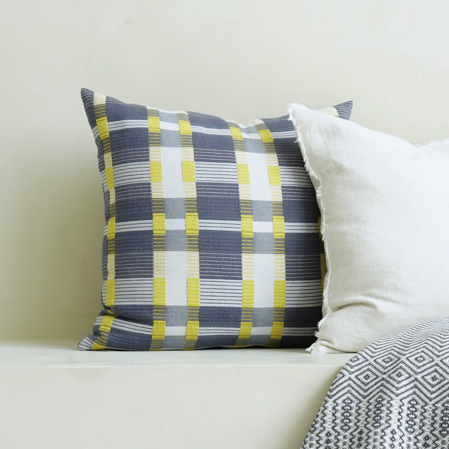 Checkered Grey Toss Cushion - LndmarkClub USA