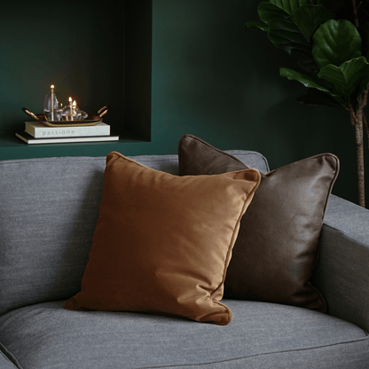 Velvet Cognac Toss Cushion