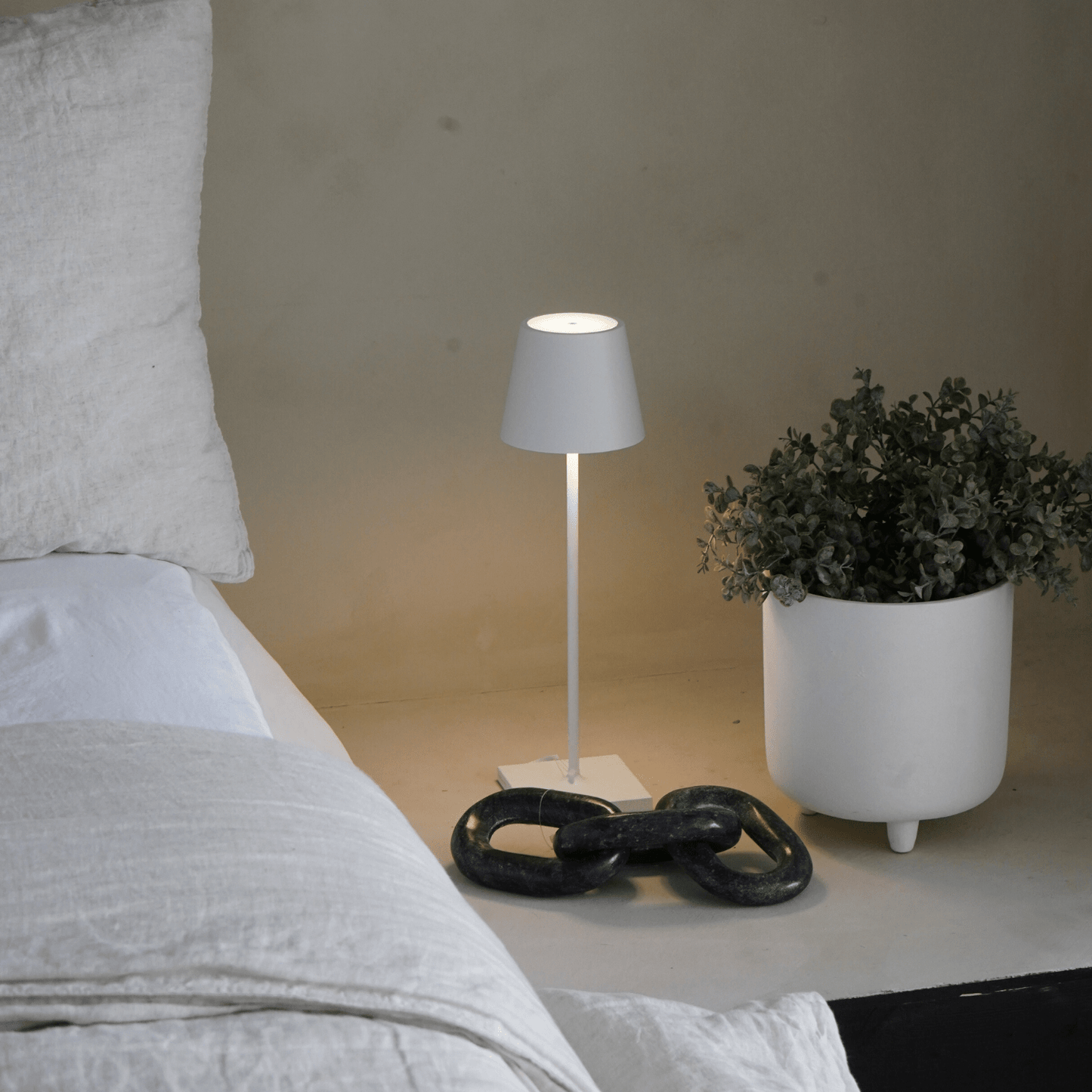 Poldina Pro White Cordless Lamp - LndmarkClub USA