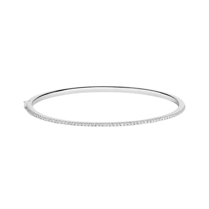 DARIA SILVER BANGLE WITH CZ STONES - LndmarkClub USA