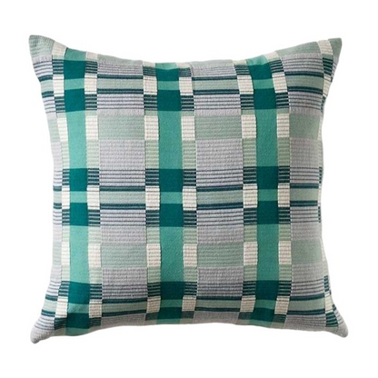 Checkered Turquoise Toss Cushion - LndmarkClub USA