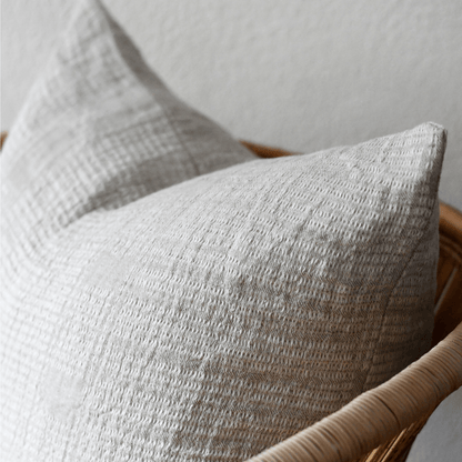 White Sand French Linen Pillow