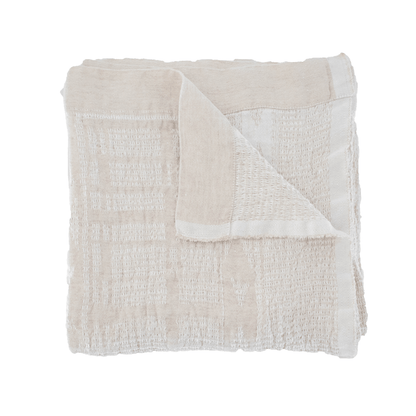 White Sand French Linen Bed Throw