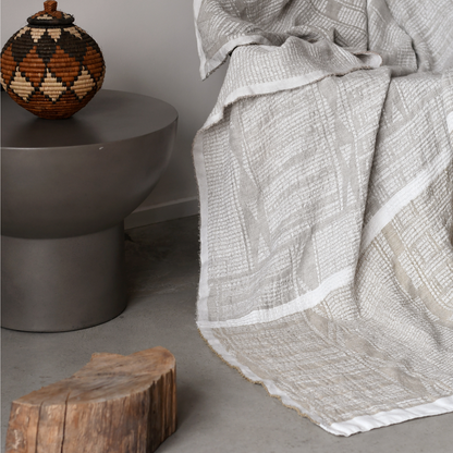 Desert Grey French Linen Throw