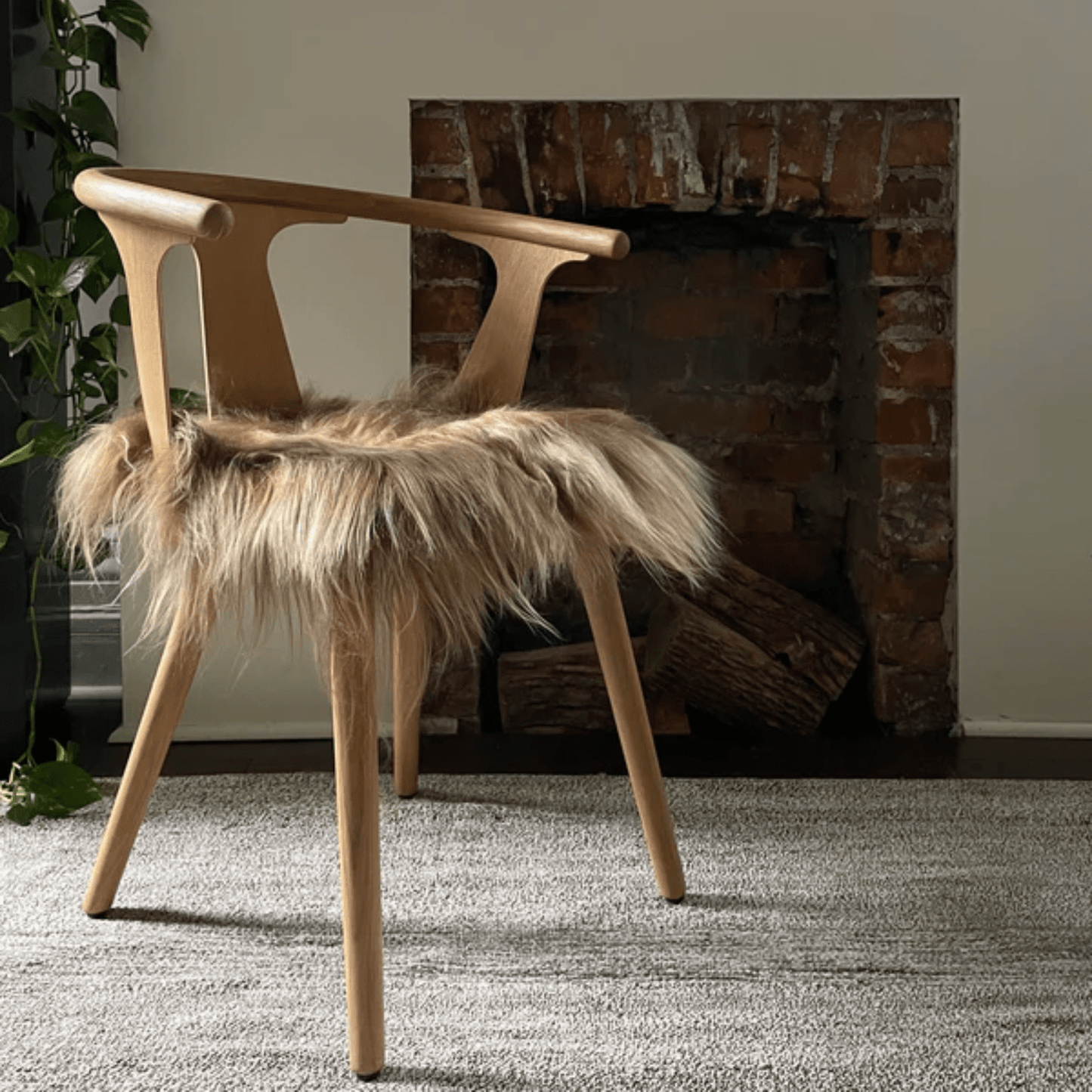 Shorn Caramel Brown Long Hair Sheepskin Chair Pad