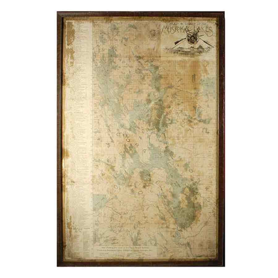 Muskokas Map Wall Art - LndmarkClub USA