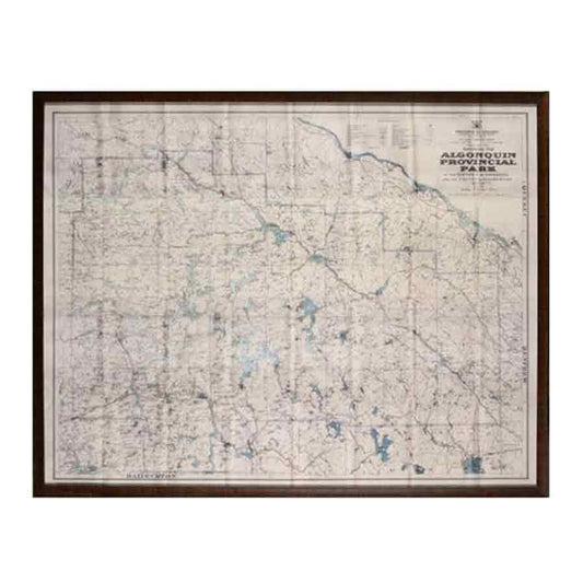 Vintage Algonquin Park Map Framed Wall Decor - LndmarkClub USA