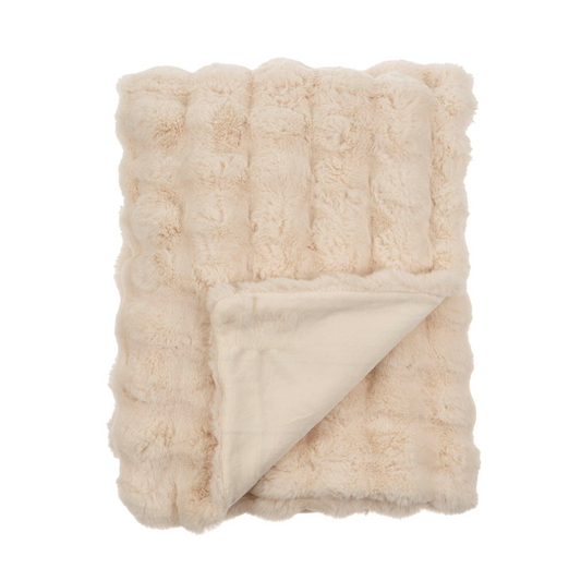 Faux Fur Cream Throw