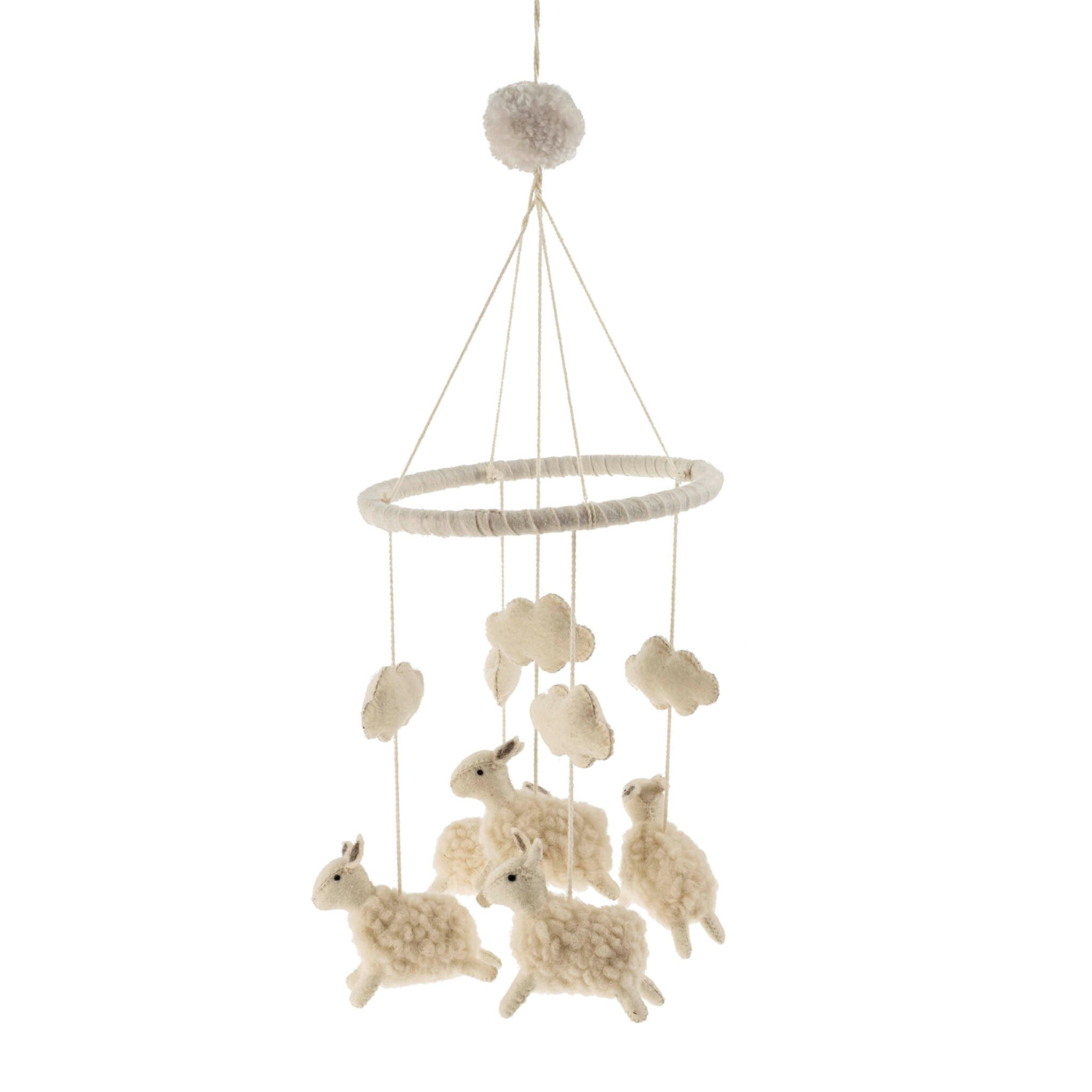 Floating Felt Sheep Baby Mobile - LndmarkClub USA