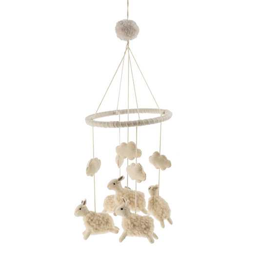 Floating Felt Sheep Baby Mobile - LndmarkClub USA