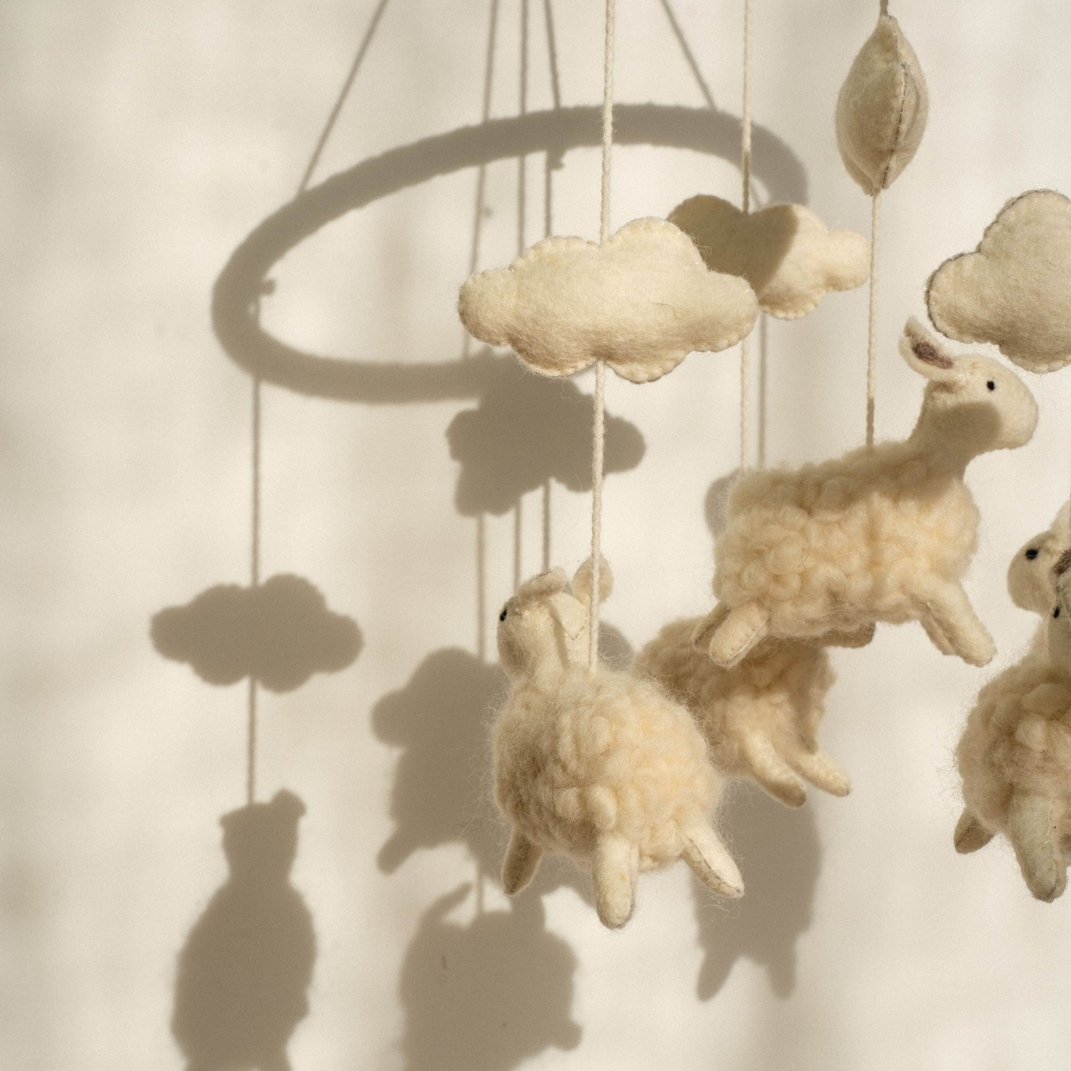 Floating Felt Sheep Baby Mobile - LndmarkClub USA