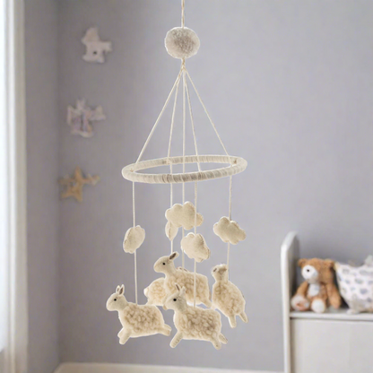 Floating Felt Sheep Baby Mobile - LndmarkClub USA