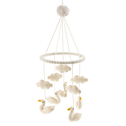 Floating Felt Swan Baby Mobile - LndmarkClub USA