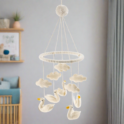 Floating Felt Swan Baby Mobile - LndmarkClub USA