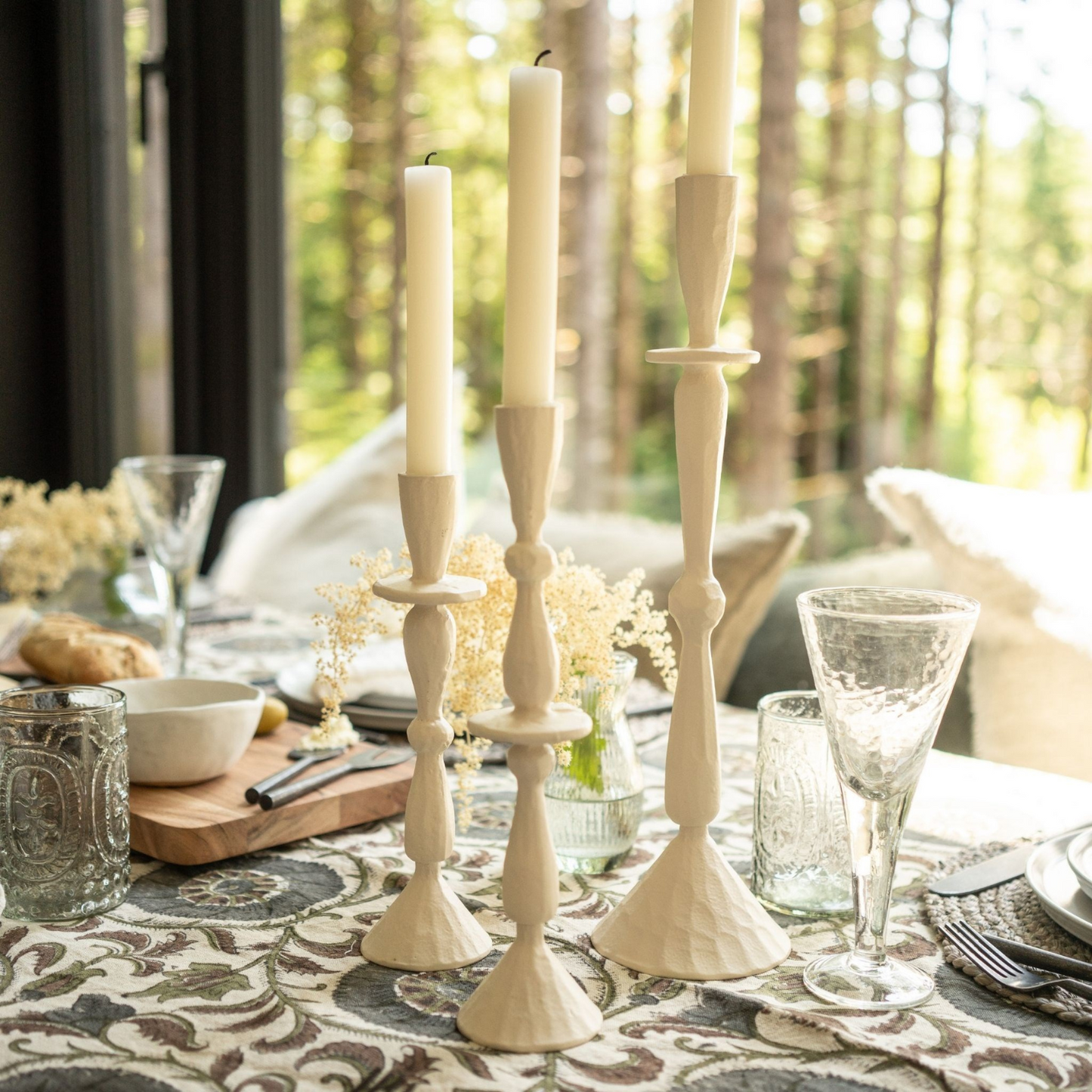 Century Cream Taper Candle Holder