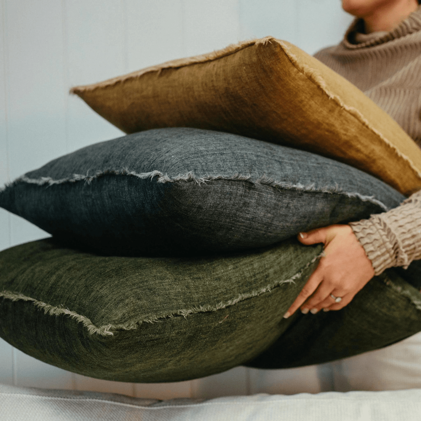 Cambri Charcoal Linen Pillow