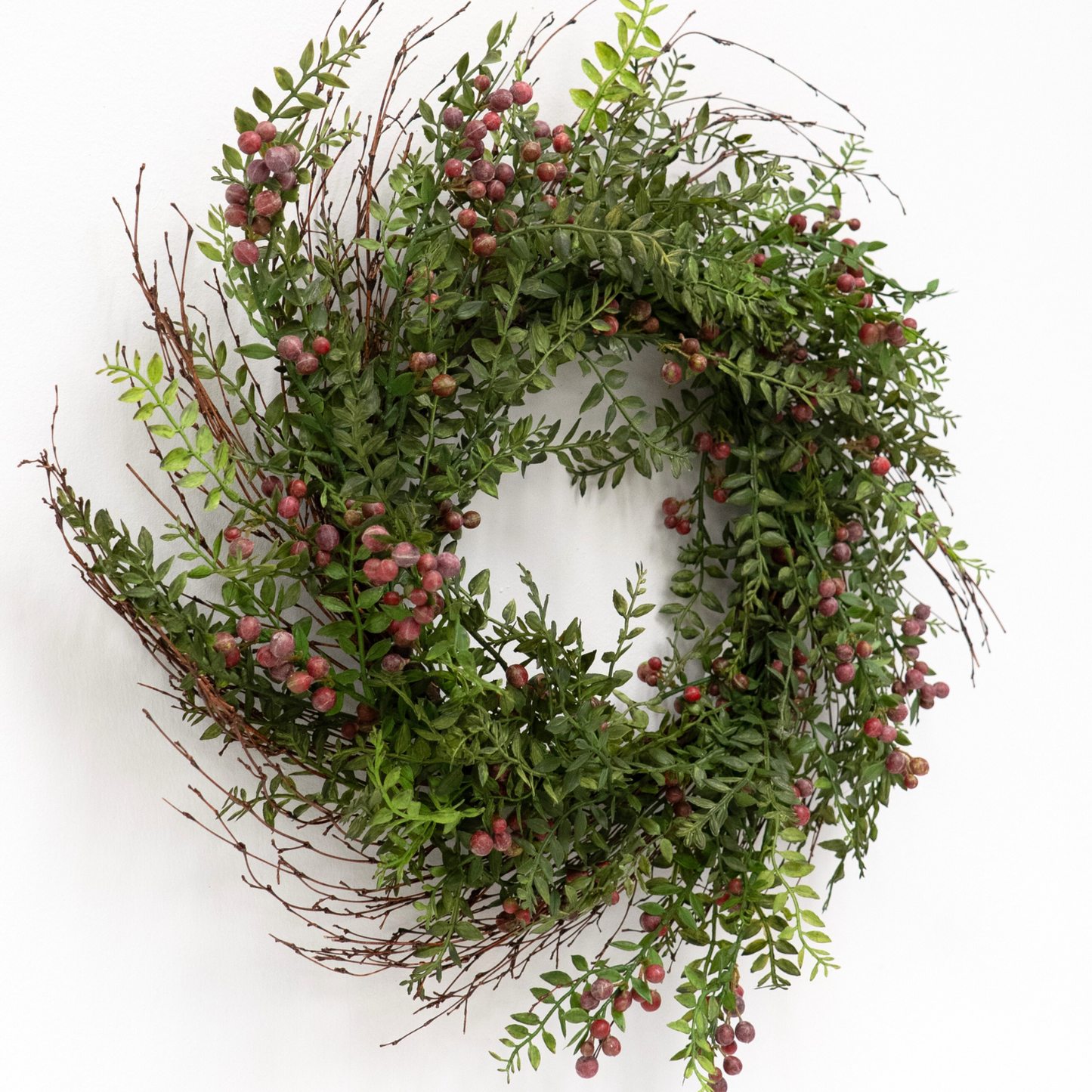 Elegant 24" Burgundy Berry Wreath - LndmarkClub USA