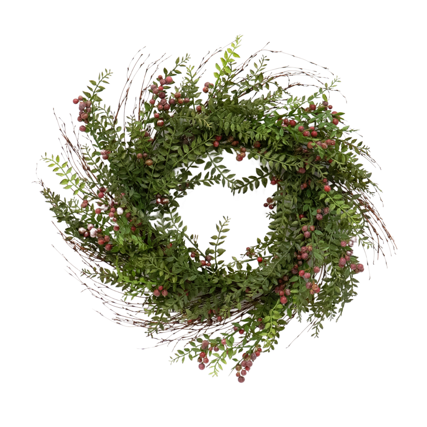 Elegant 24" Burgundy Berry Wreath - LndmarkClub USA