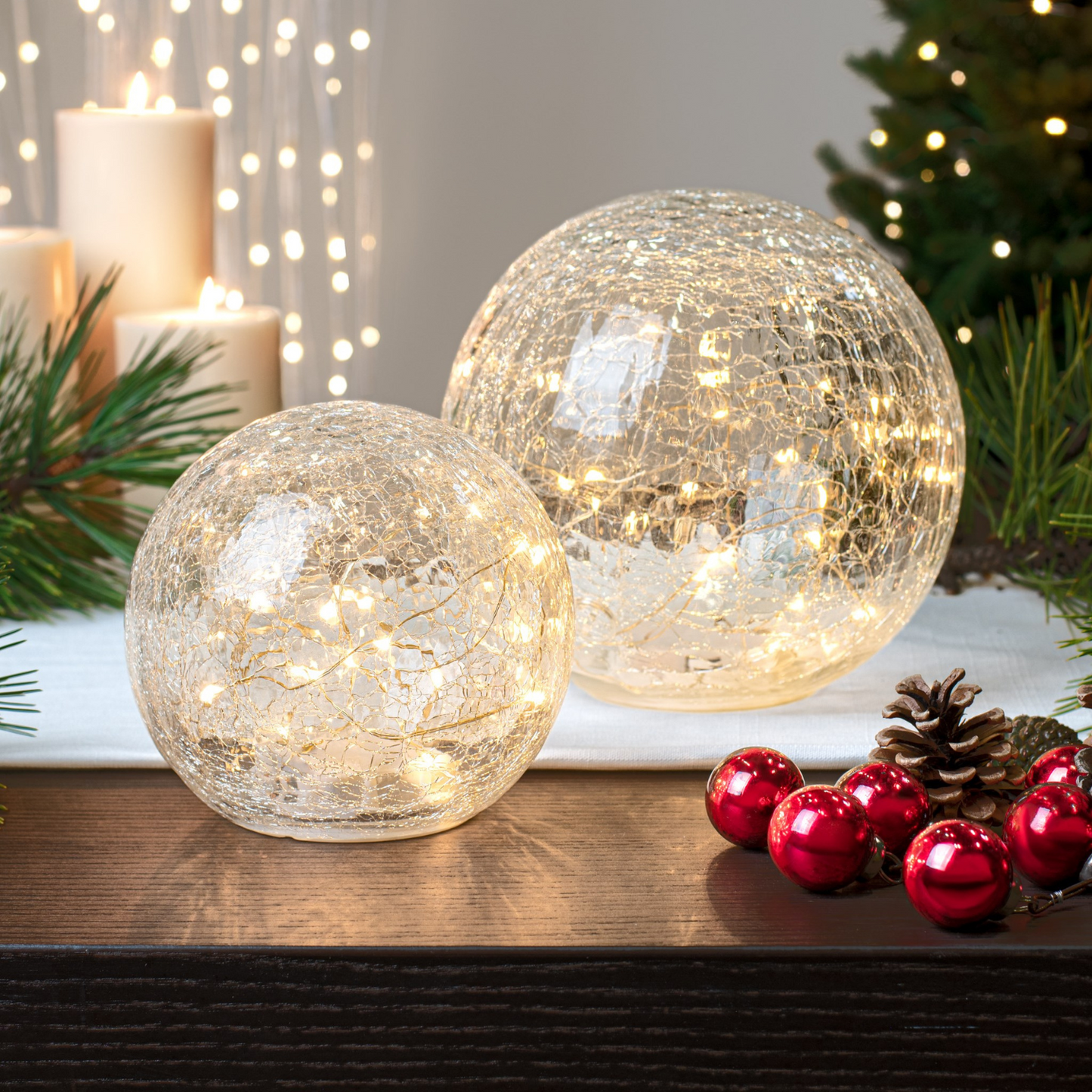 Crackle LED Glass Globe Light - LndmarkClub USA