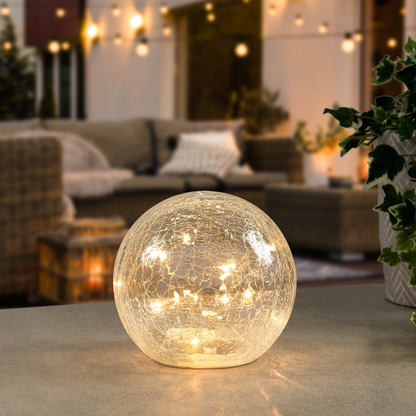 Crackle LED Glass Globe Light - LndmarkClub USA